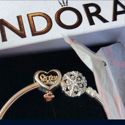 Pandora Bangle Clasp W Snowflake Charm