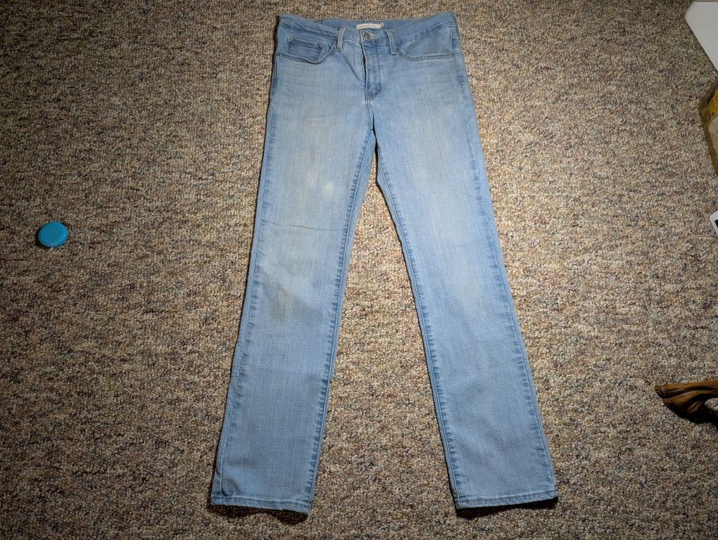 Levi's 314 Shaping Straight Women's Light Blue Wash Denim Jeans Size 30 X 32
