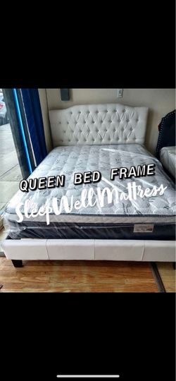 Queen size bed frame with mattress included