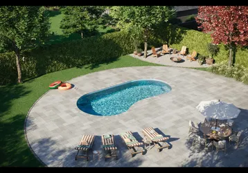 Valencia Fiberglass Pool by Latham — $51,144 installed | 12' × 28' lap-friendly length