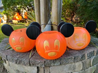 2000’s Disney Mickey Mouse 9.5” Pails (3)-General Foam Plastics-Vintage Halloween