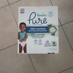 Pampers Pure Protection Diapers Size 4 W Wipes