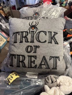 Pillows 2 left Halloween gray and black are 10.00 each 2 left 18x18