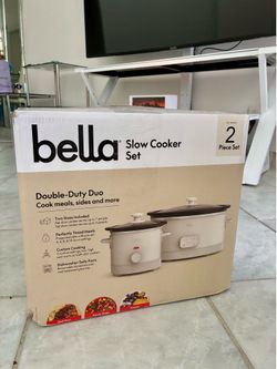 NEW Bella Slow Cooker Set 6Qt + 2Qt (Matte White)