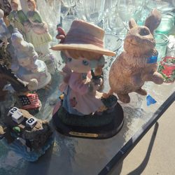 Antique Doll Vintage 9" Belle & Benny "A Little Girl Holding Flowers" Figurine

