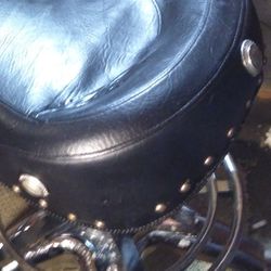 Vintage Motorcycle Stool Great Bar And The Feet Swivel As Well!  Swivels All The Way Around