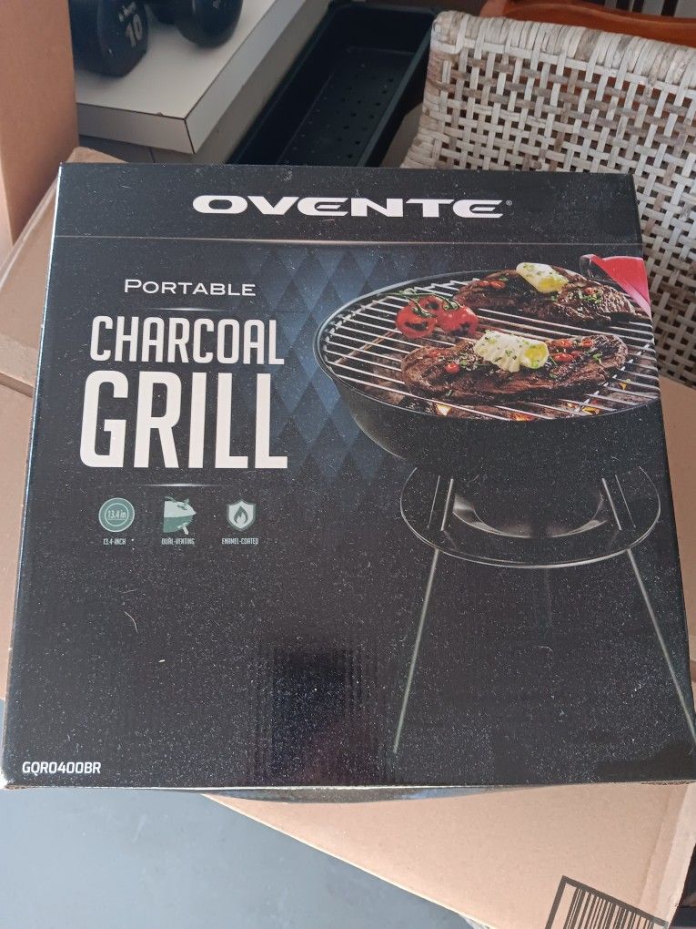 Portable Charcoal Grill And Stainless Steel Tool Set