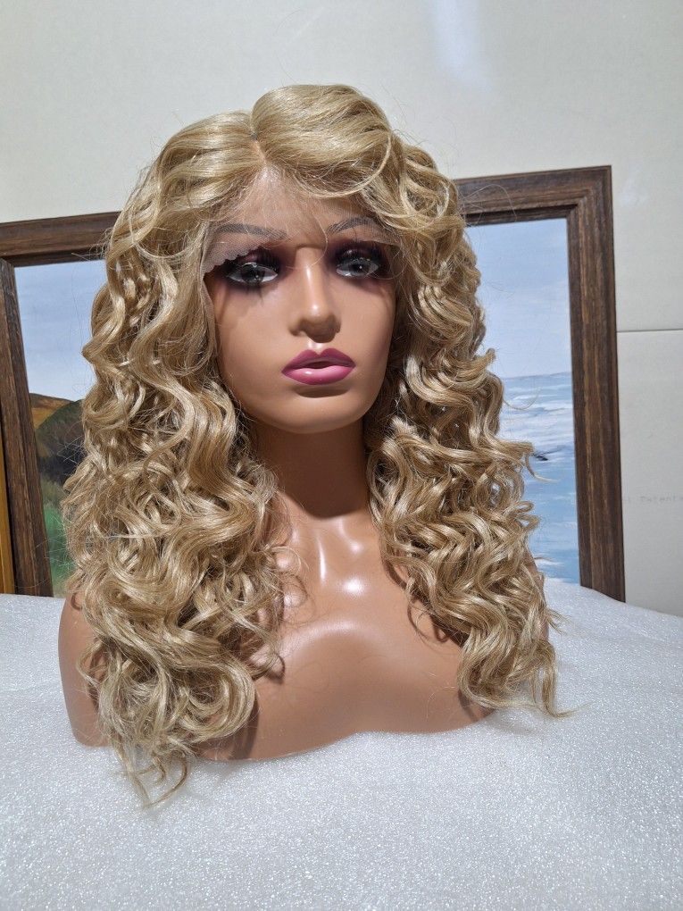 Human Hair Blend Lace Front Wig