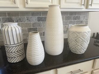 Set of 4 Decorative Ceramic Vases