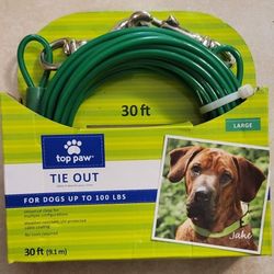Dog Tie Out Top Paw Large 30 Feet Up To 100 Pounds