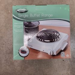 Single Burner 6.5 in. White Electric Burner