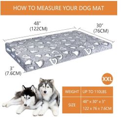 Dog Crate Mat Reversible Cool and Warm, Stylish Dog Bed for Crate with Waterproof Inner Linings and Removable Machine Washable Cover, Firm Support Dog