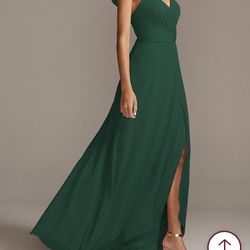 Green Bridesmaid or Prom dress, Fancy, Chiffon