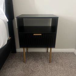 2 Black One Drawer Night Stands