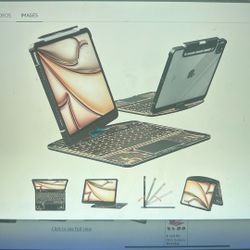 NEW iPad keyboard case. W/Wireless Keyboard for iPad Air 13 inch(M3/M2, 2025/2024), Trackpad, 7 Color Backlight, 360° Rotating Stand,Transparent,12.9”