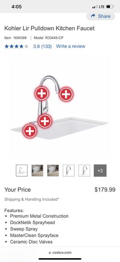 Kohler Lir Pulldown Kitchen Faucet (Clearance)