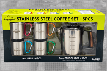 Alpine Mountain Gear Stainless Steel Coffee Set 5pc