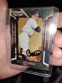 Vintage Signed Yogi Berra Baseball Card Great Condition