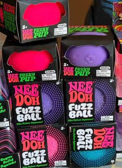Nee Doh Funky Pup and Fuzz Ball Lot