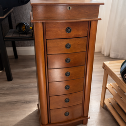 Wood Jewelry Storage Cabinet Used Good Condition