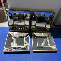 Set of 4 Antique Beveled Mirrors (12x12)