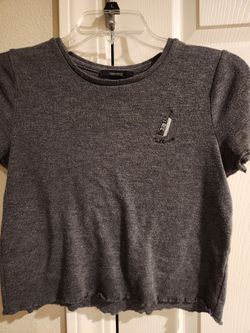 Womens dark gray forever 21 tshirt crop top