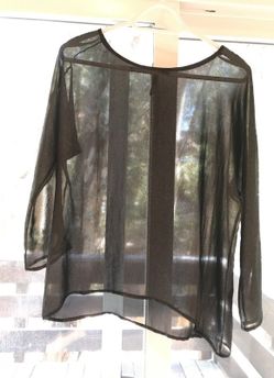 Stunning silver black sheer Mango MNG brand top XS