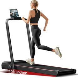 Incline Walking Pad Treadmill for Home and Office, Treadmill with Incline, Under Desk Treadmills with 2.5 HP Quiet Brushless, 265 LBS Capacity
