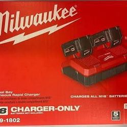 New Milwaukee M18 3.0 Battery Double Pack & New M18 Dual Bay Simultaneous Charger 