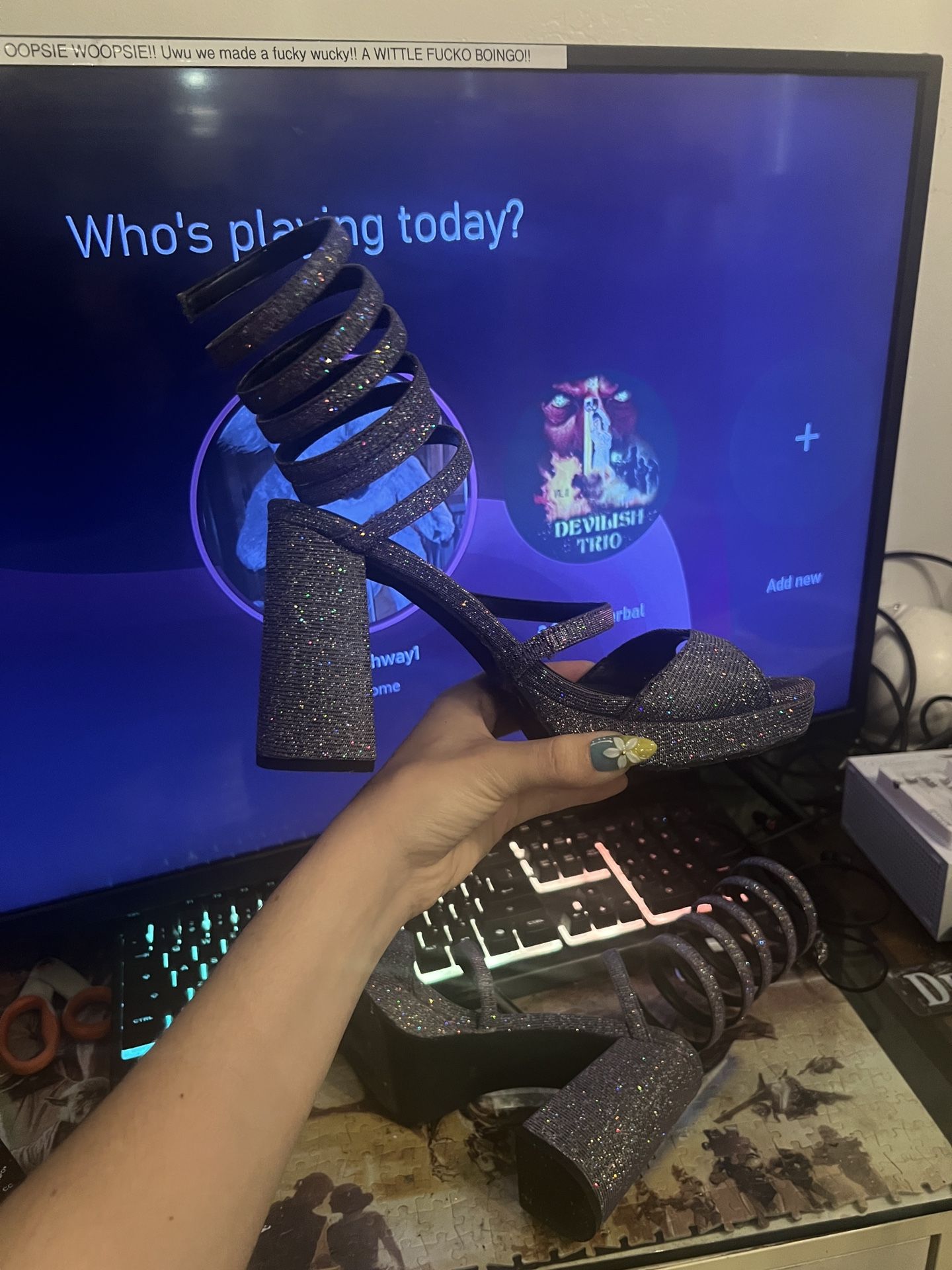 Box Heels Extremely Sparkly