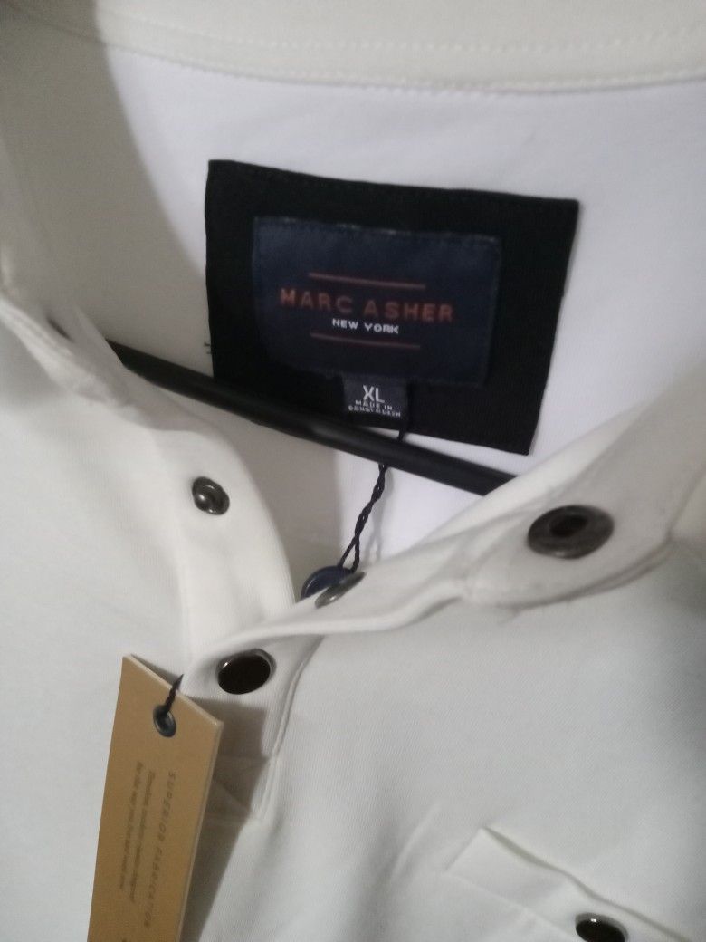White Polo Shirt Mark Asher Brand