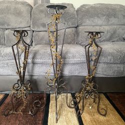 Wrought Iron Candleholders