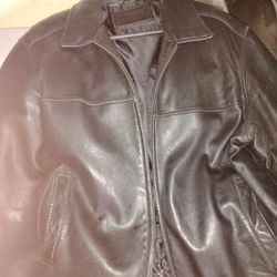 Dockers Black Leather Jacket Men's Xl Unworn