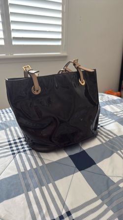 Michael Kors Black Patent Leather Tote Bag
