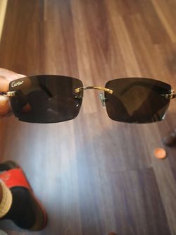 Cartier Rimless Sunglasses Gold Frame