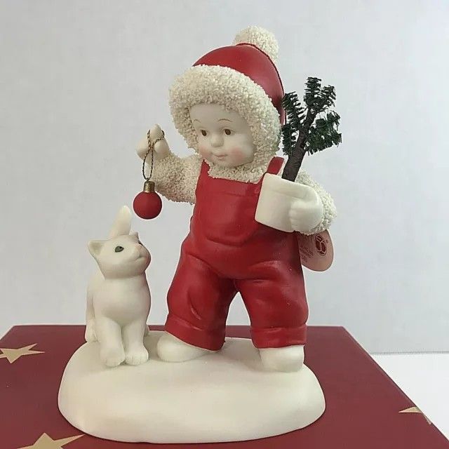 Snowbabies Farmbabies 2003 Near Mint In Box "Here Kitty Kitty"