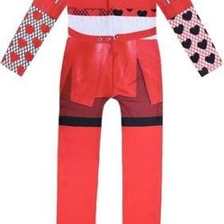 Like New Girls Kids 5-12Y Red Bodysuit Halloween Costumes Rise of Red Halloween Cosplay Dress Up
