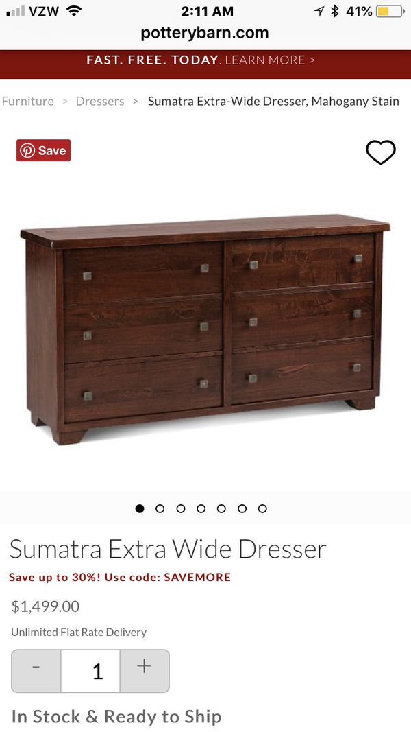 Pottery Barn Sumatra Extra Wide Dresser For Sale In Oceanside Ca