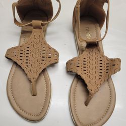 Beige Thong Sandals