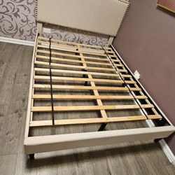 Base Cama Beige / Bed Frame In Beige Size Full