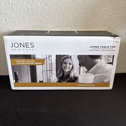 Jones New York Aurora Cookware 1.75 QT Sauce Pot White Cream Gold NIB