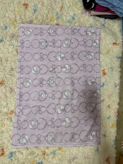 Purple Fleece Blanket with Cat Print