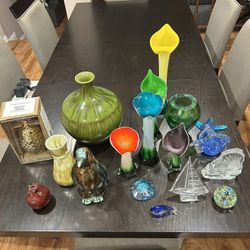 Glass Vases & Collectibles- Take All