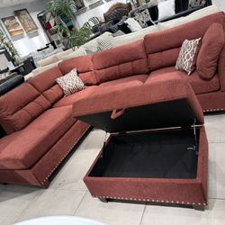 Sectional With Storage Ottoman  🔥 Take It Home With Only $50 Down 