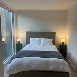 Living Spaces Platform Bed With Storage Plus Mattress