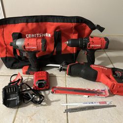 Craftsman Tool Set- Impact Driver, Sawsall And Drill