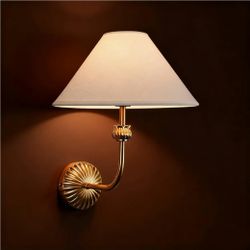 Vintage Style Solid Brass Wall Sconce with Linen Shade 11” x 14.8”