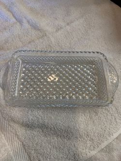 Anchor Hocking Wexford Clear Pressed Glass Cranberry Relish Tray 10" x 5"