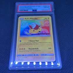 PSA 8 Ash’s Pikachu SM108 Promo – 2017 Pokémon “I Choose You!” Graded Card