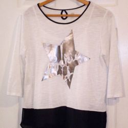 Total Girl Rocking It White Shiny Top Size XXL 20 1/2" Plus